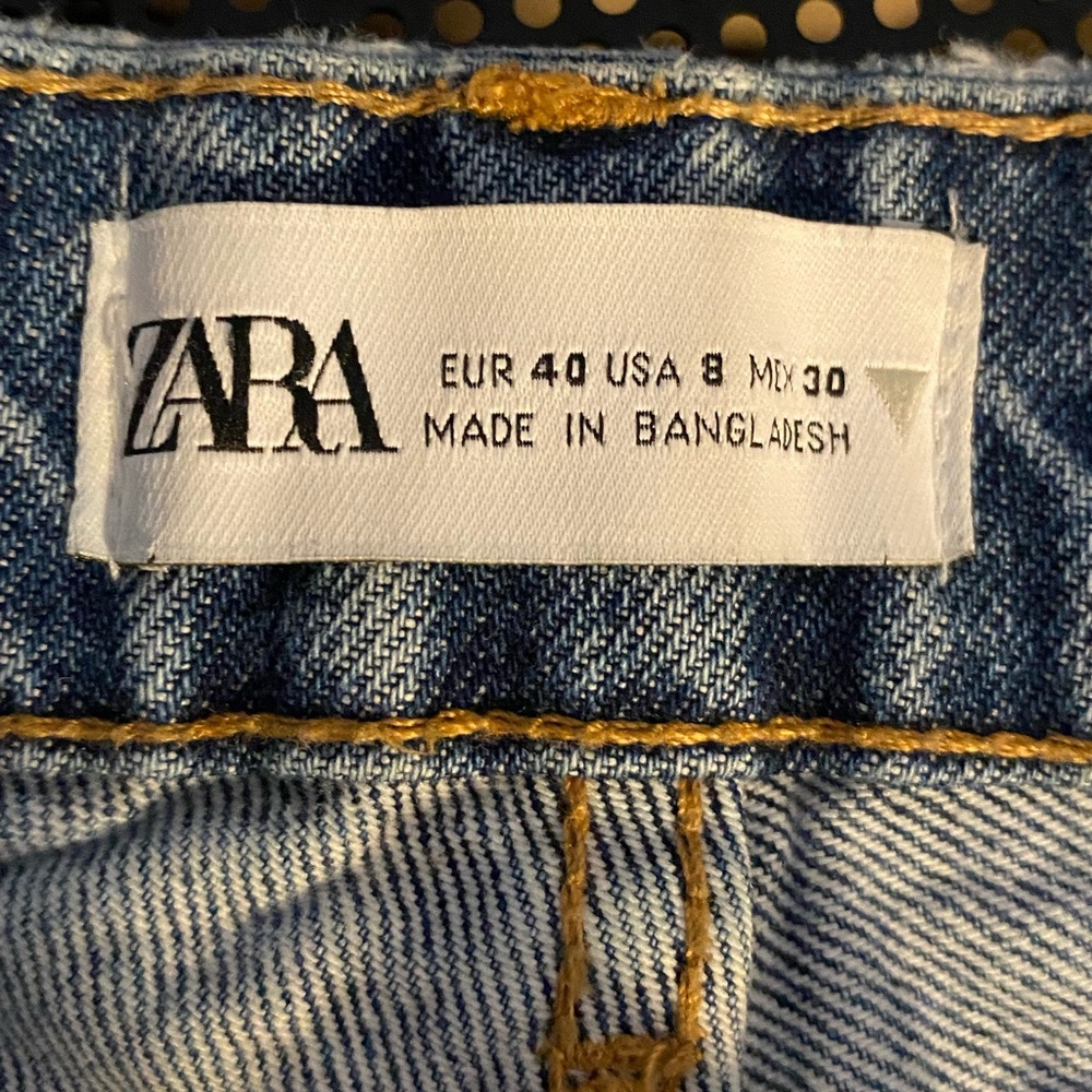 Zara High Rise Straight Leg Regular Wash Zip Fly Women’s Denim Jeans Size 8 - Picture 3 of 9